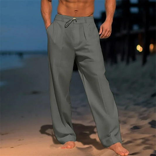 Liam | Plain Linen Pants with Lightweight Design