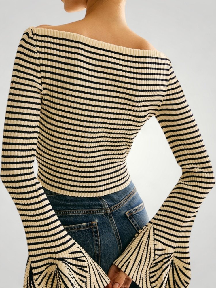 Luna | This Stylish Striped Shoulder Sweater for Women