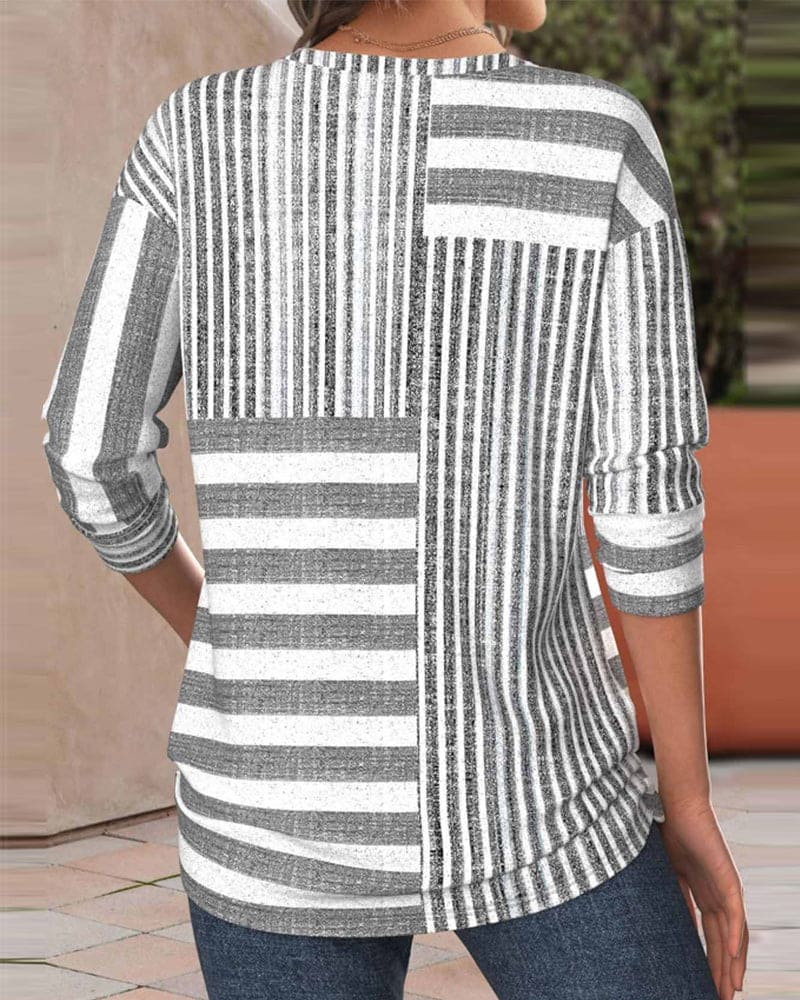 Isla | This Trendy Striped Top with Stylish Print
