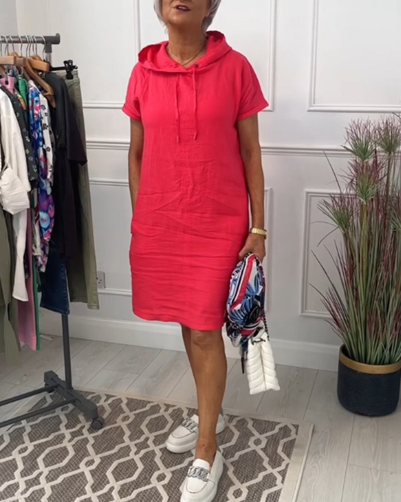 Luna | This Relaxed Casual Dress with Hoodie Detail