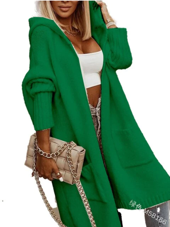 Luna | This Elegant Open Knit Cardigan with Hood