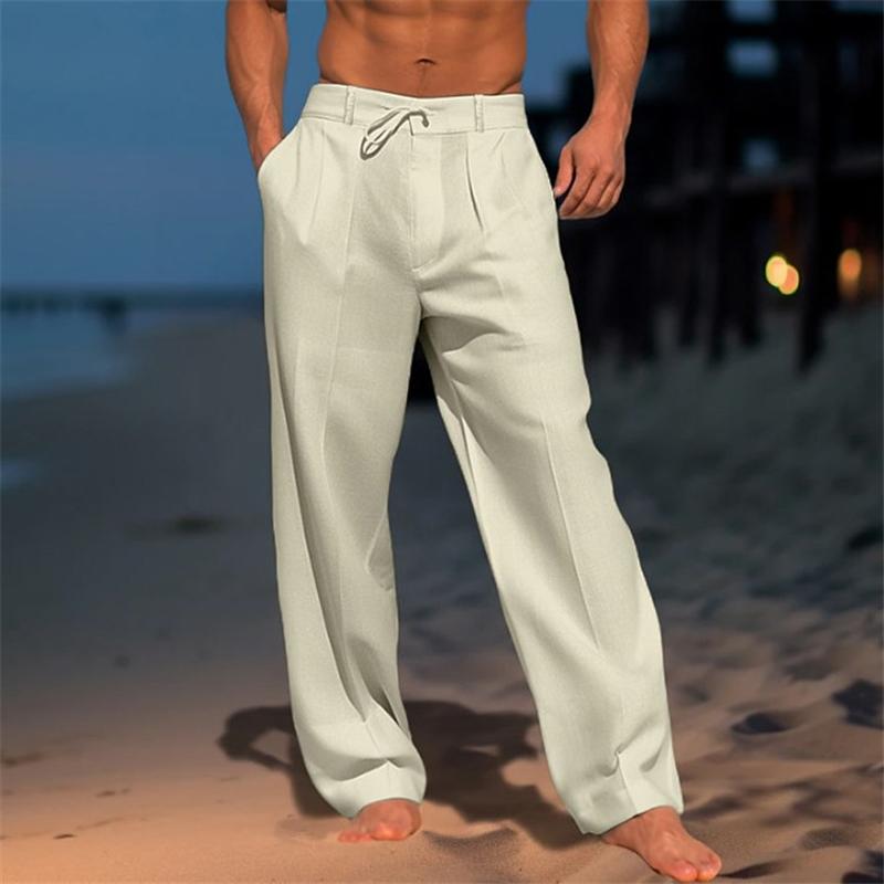 Liam | Plain Linen Pants with Lightweight Design